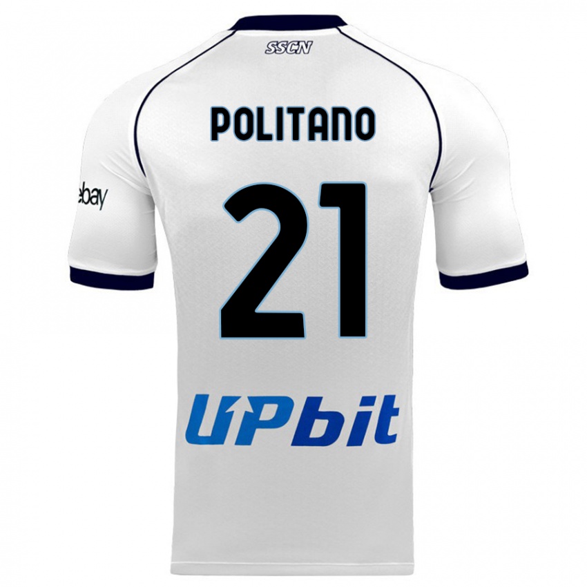 Kinder Matteo Politano #21 Weiß Auswärtstrikot Trikot 2023/24 T-Shirt Schweiz