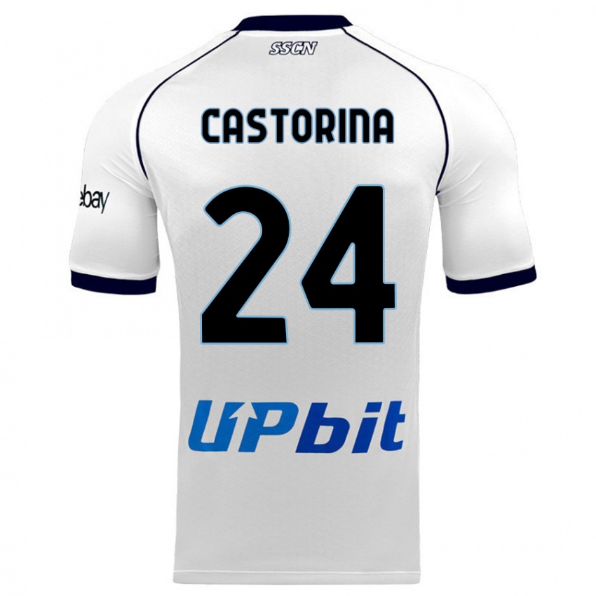 Kinder Alessandro Castorina #24 Weiß Auswärtstrikot Trikot 2023/24 T-Shirt Schweiz