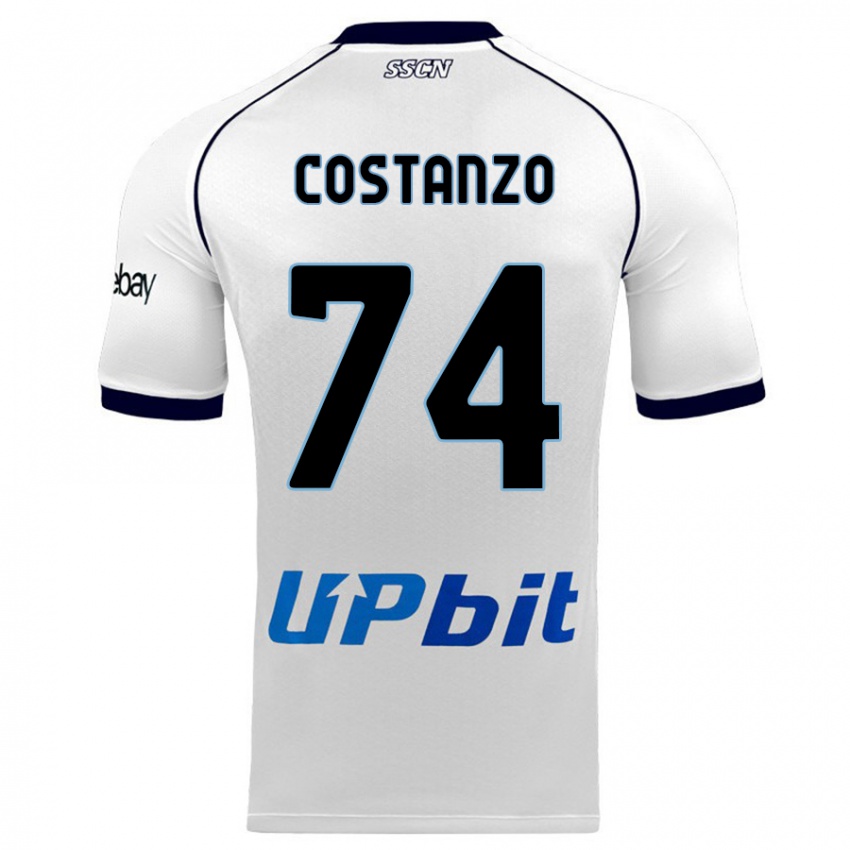Kinder Davide Costanzo #74 Weiß Auswärtstrikot Trikot 2023/24 T-Shirt Schweiz