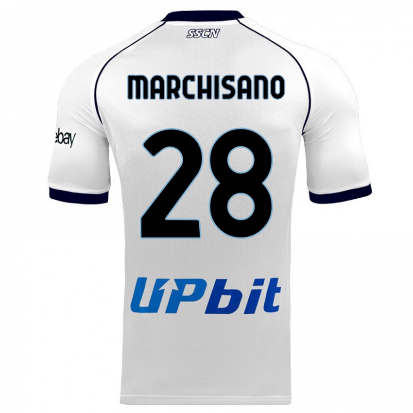 Kinder Matteo Marchisano #28 Weiß Auswärtstrikot Trikot 2023/24 T-Shirt Schweiz