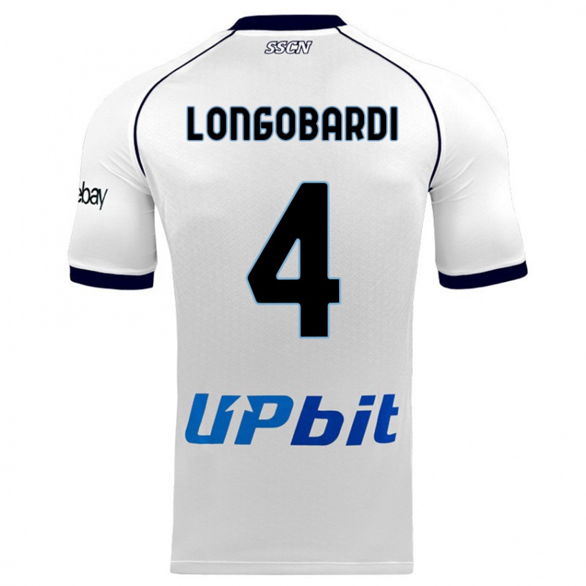 Enfant Maillot Salvatore Longobardi #4 Blanc Tenues Extérieur 2023/24 T-Shirt Suisse