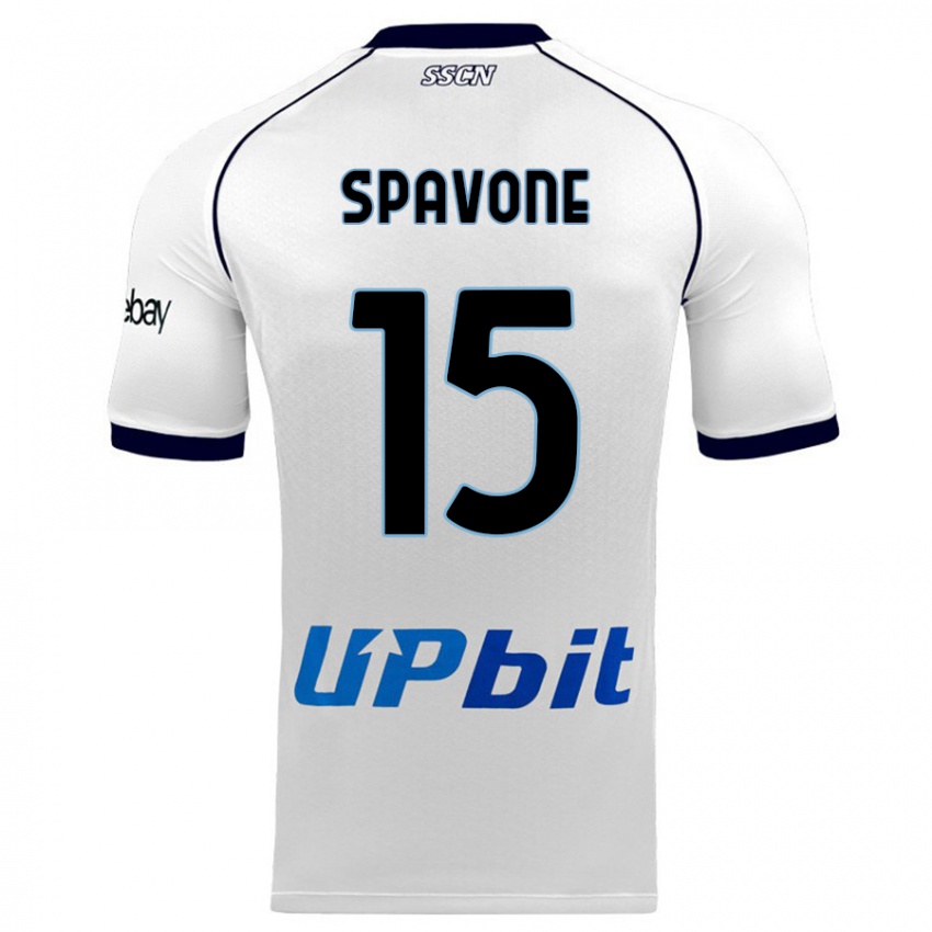 Enfant Maillot Alessandro Spavone #15 Blanc Tenues Extérieur 2023/24 T-Shirt Suisse