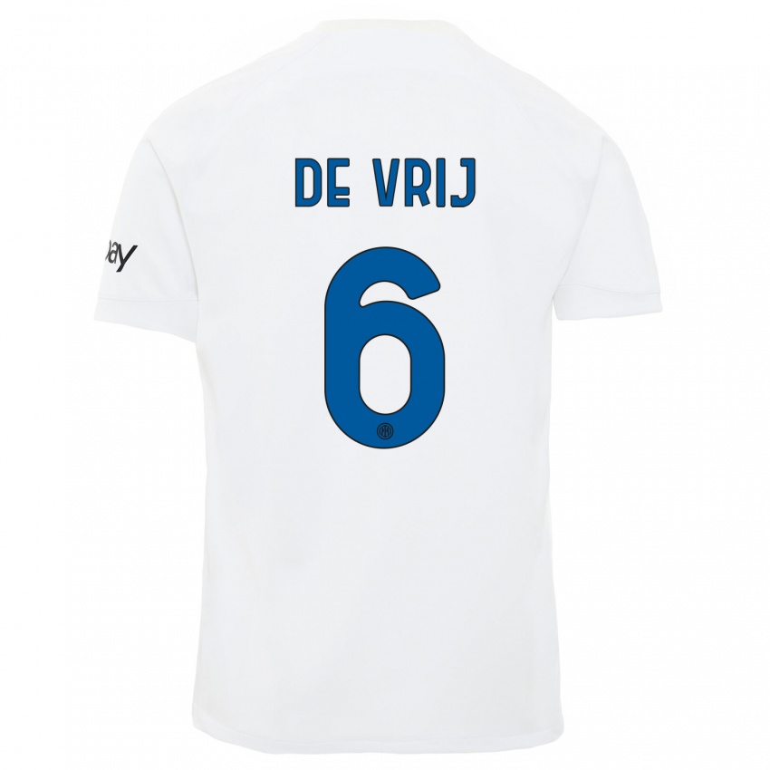 Enfant Maillot Stefan De Vrij #6 Blanc Tenues Extérieur 2023/24 T-Shirt Suisse