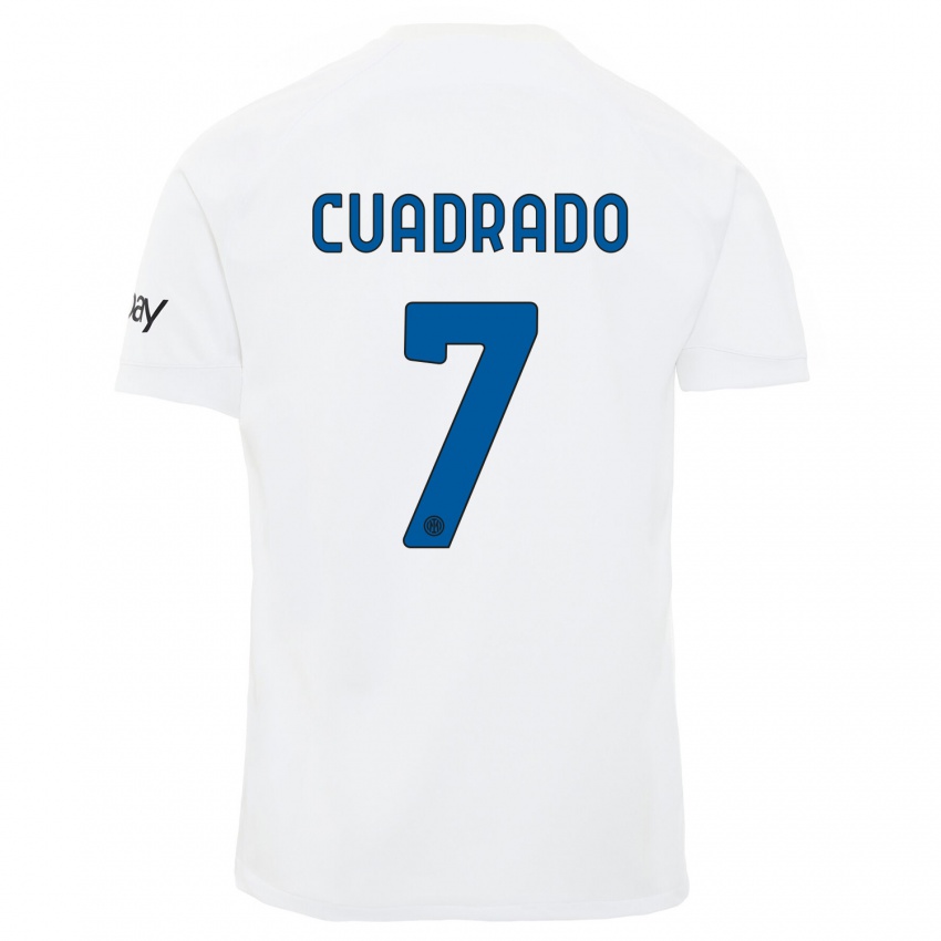 Enfant Maillot Juan Cuadrado #7 Blanc Tenues Extérieur 2023/24 T-Shirt Suisse