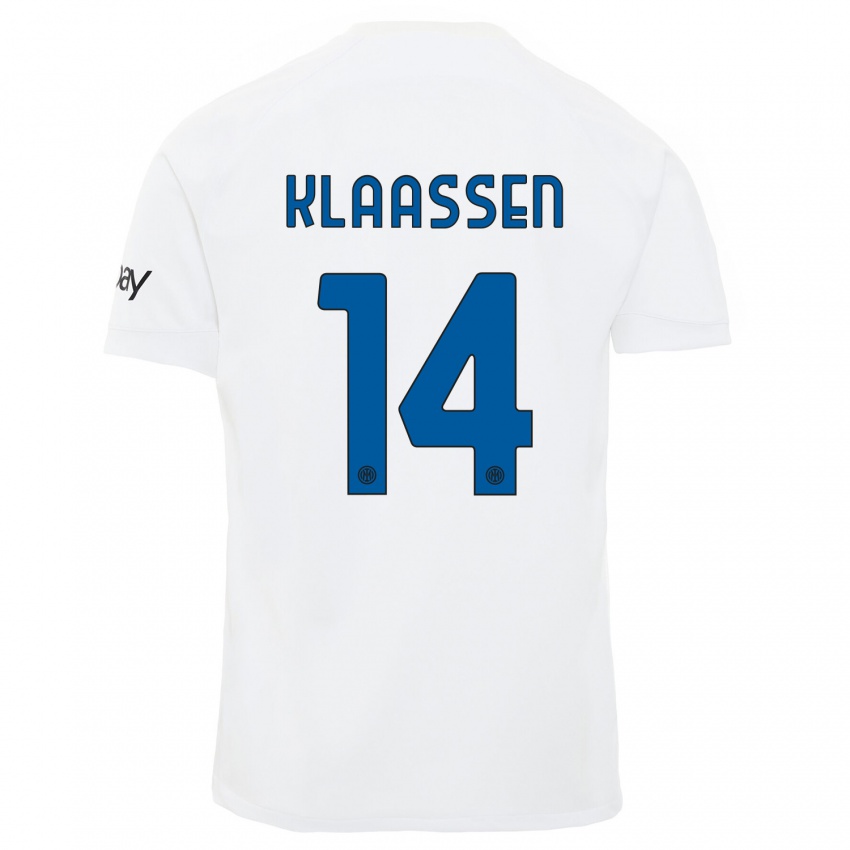 Enfant Maillot Davy Klaassen #14 Blanc Tenues Extérieur 2023/24 T-Shirt Suisse