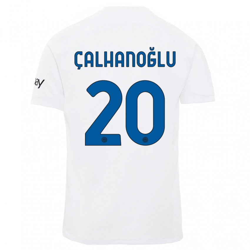 Enfant Maillot Hakan Calhanoglu #20 Blanc Tenues Extérieur 2023/24 T-Shirt Suisse