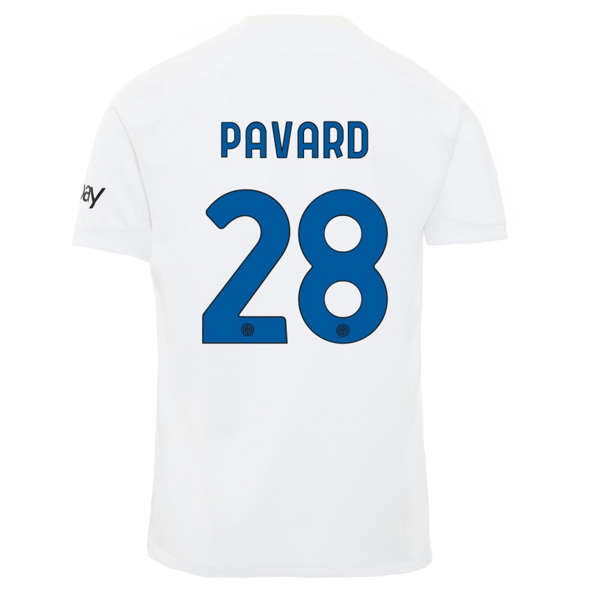 Kinder Benjamin Pavard #28 Weiß Auswärtstrikot Trikot 2023/24 T-Shirt Schweiz