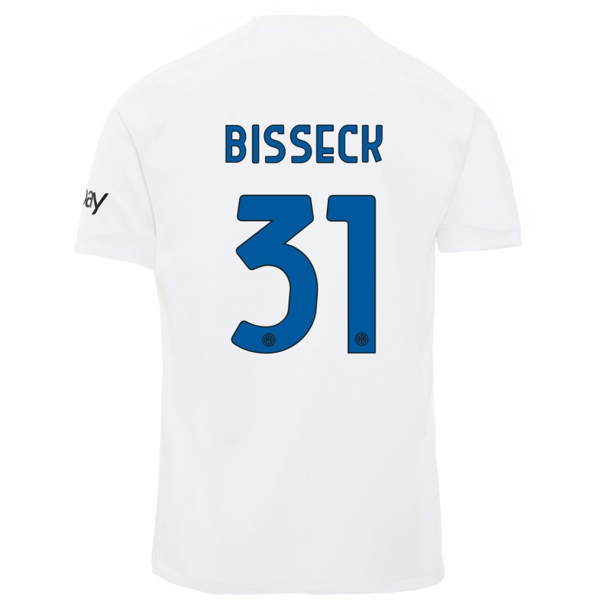 Kinder Yann Bisseck #31 Weiß Auswärtstrikot Trikot 2023/24 T-Shirt Schweiz