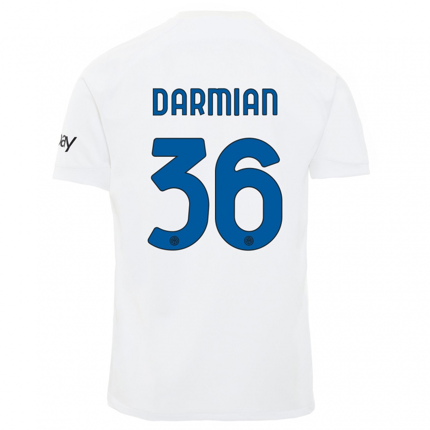 Kinder Matteo Darmian #36 Weiß Auswärtstrikot Trikot 2023/24 T-Shirt Schweiz