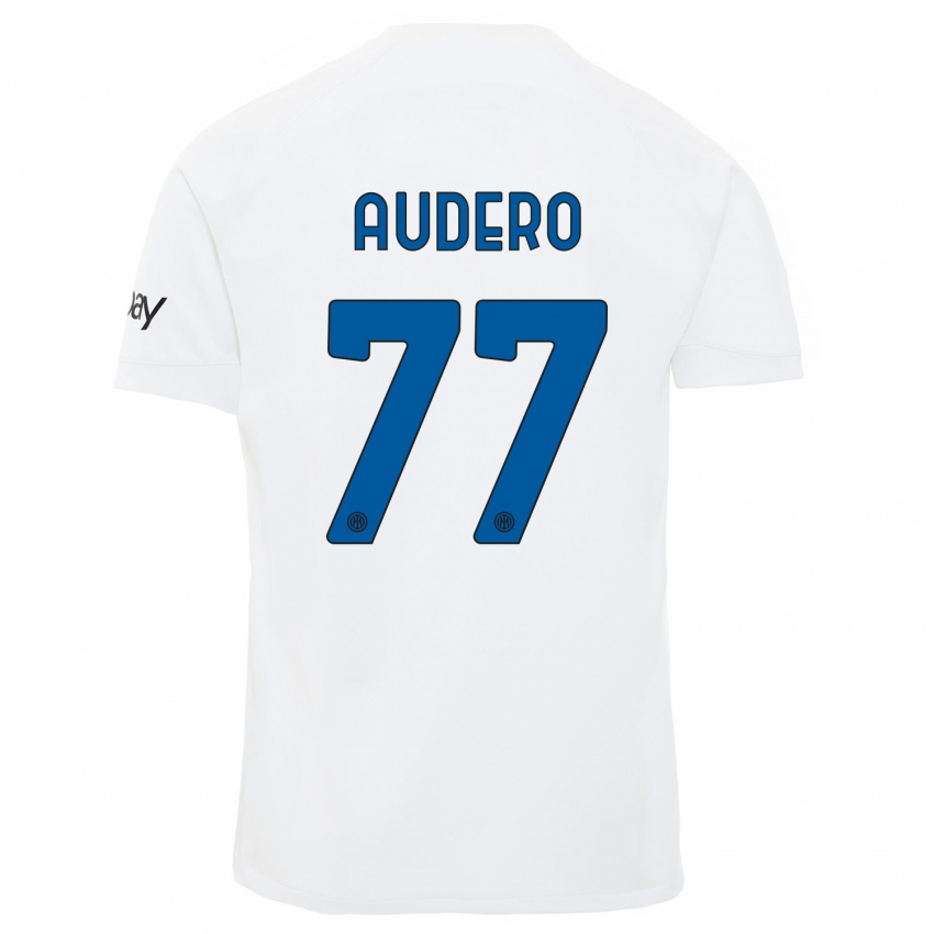Kinder Emil Audero #77 Weiß Auswärtstrikot Trikot 2023/24 T-Shirt Schweiz