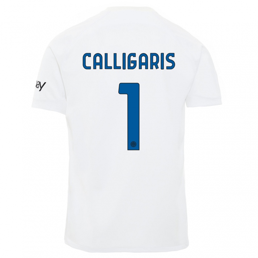 Enfant Maillot Alessandro Calligaris #1 Blanc Tenues Extérieur 2023/24 T-Shirt Suisse