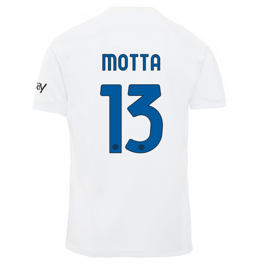 Kinder Matteo Motta #13 Weiß Auswärtstrikot Trikot 2023/24 T-Shirt Schweiz