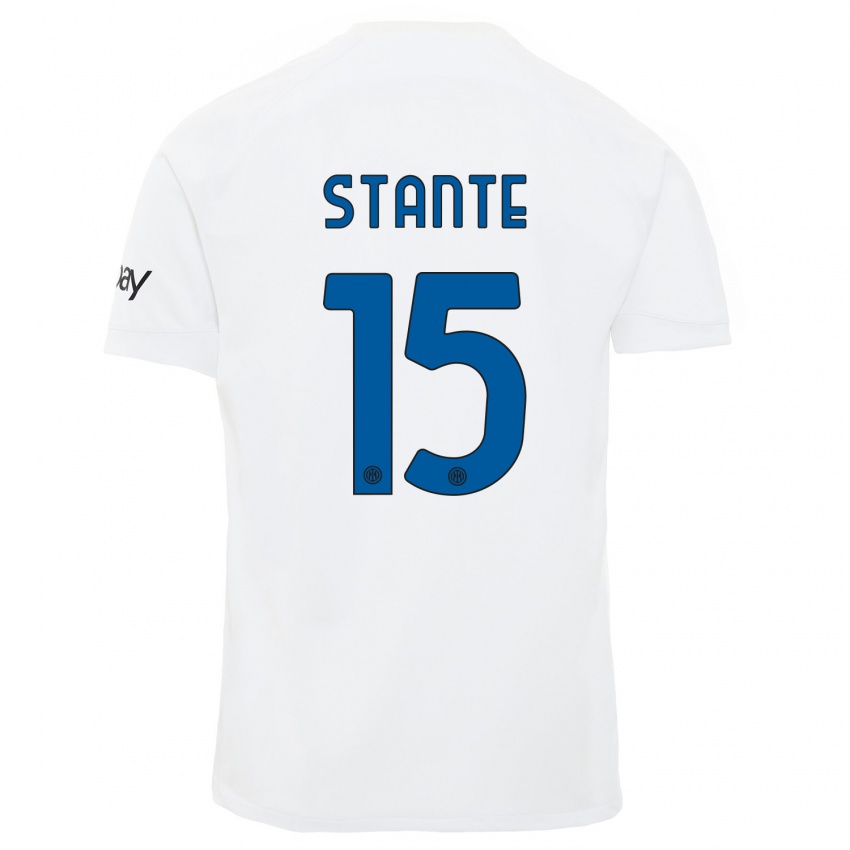 Kinder Francesco Stante #15 Weiß Auswärtstrikot Trikot 2023/24 T-Shirt Schweiz