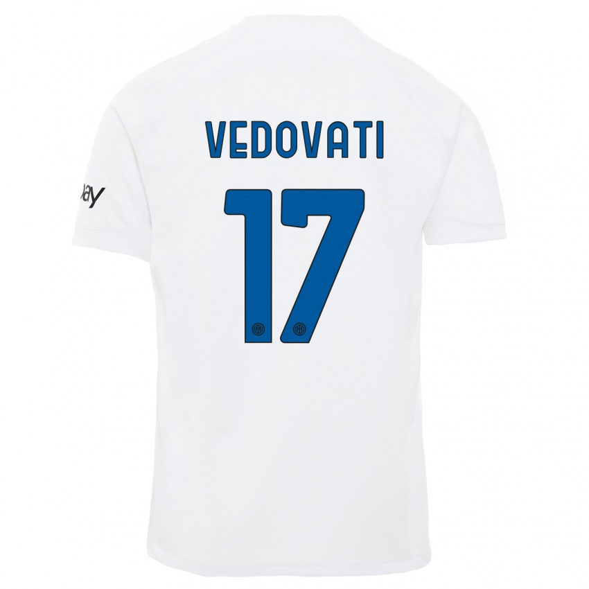 Kinder Gabriele Vedovati #17 Weiß Auswärtstrikot Trikot 2023/24 T-Shirt Schweiz