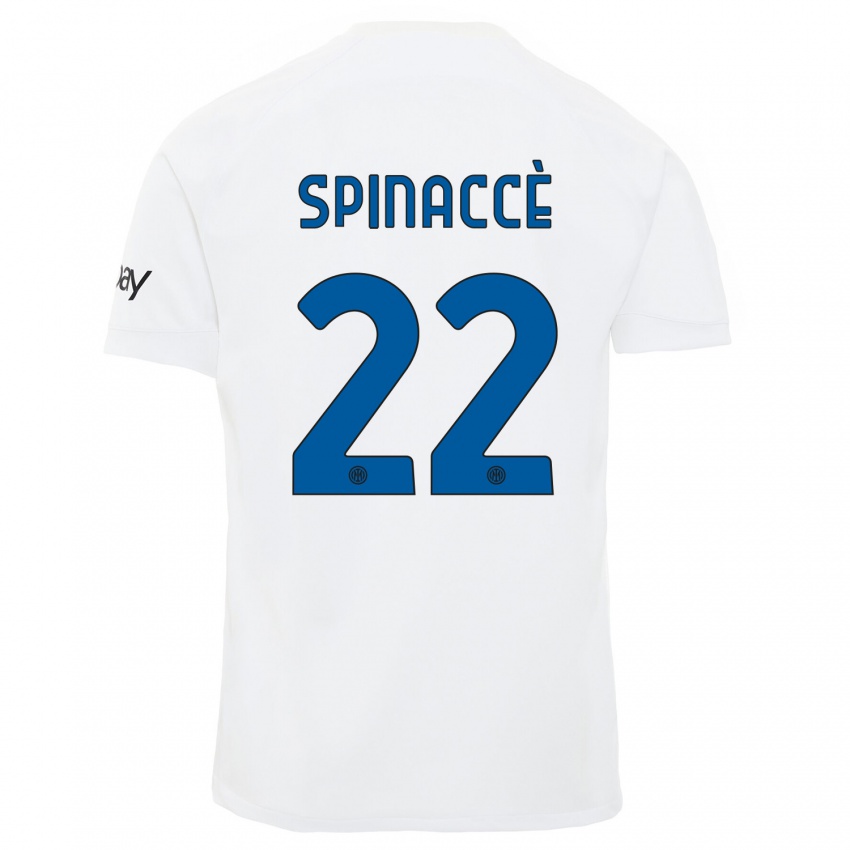 Kinder Matteo Spinaccè #22 Weiß Auswärtstrikot Trikot 2023/24 T-Shirt Schweiz