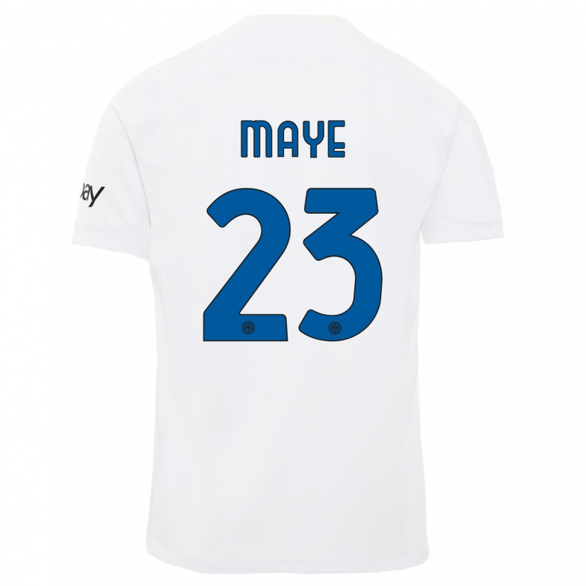 Kinder Yvan Maye #23 Weiß Auswärtstrikot Trikot 2023/24 T-Shirt Schweiz