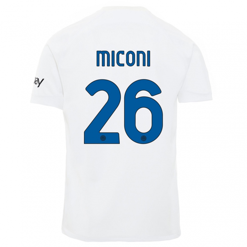 Kinder Riccardo Miconi #26 Weiß Auswärtstrikot Trikot 2023/24 T-Shirt Schweiz