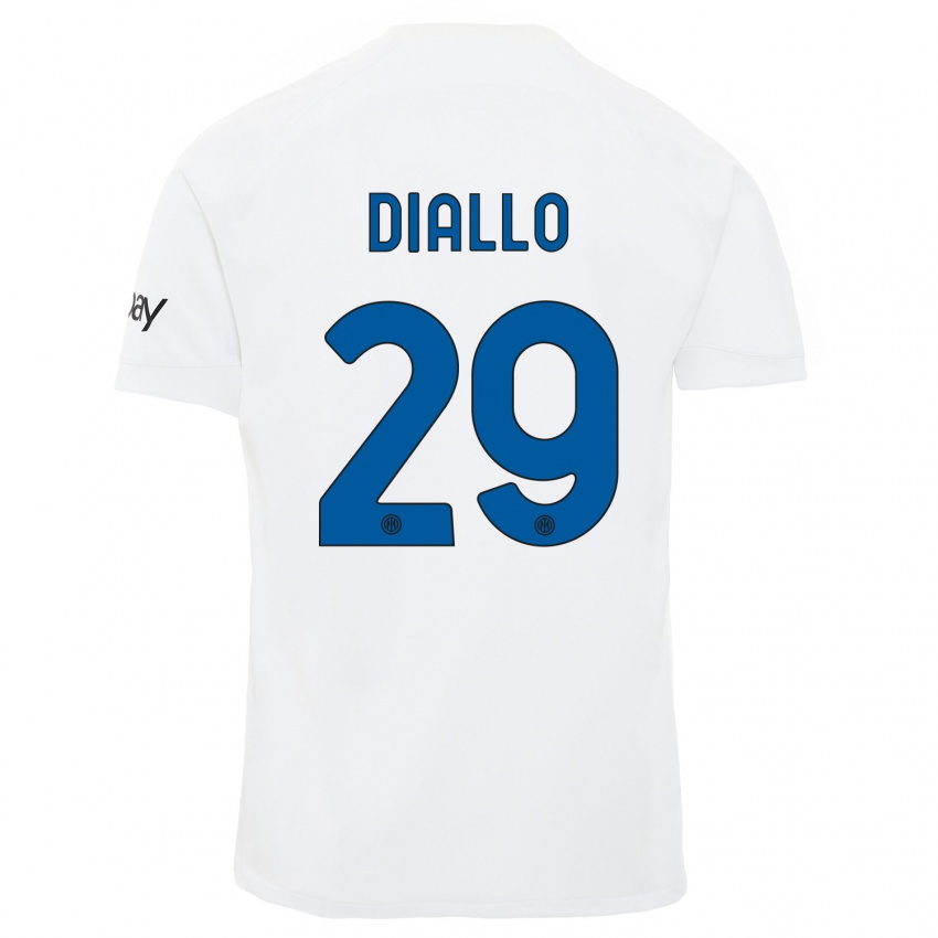 Kinder Oumar Diallo #29 Weiß Auswärtstrikot Trikot 2023/24 T-Shirt Schweiz