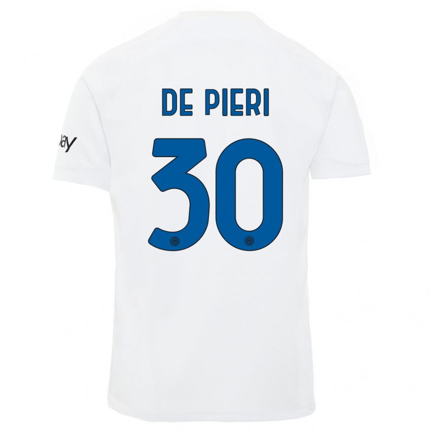 Kinder Giacomo De Pieri #30 Weiß Auswärtstrikot Trikot 2023/24 T-Shirt Schweiz
