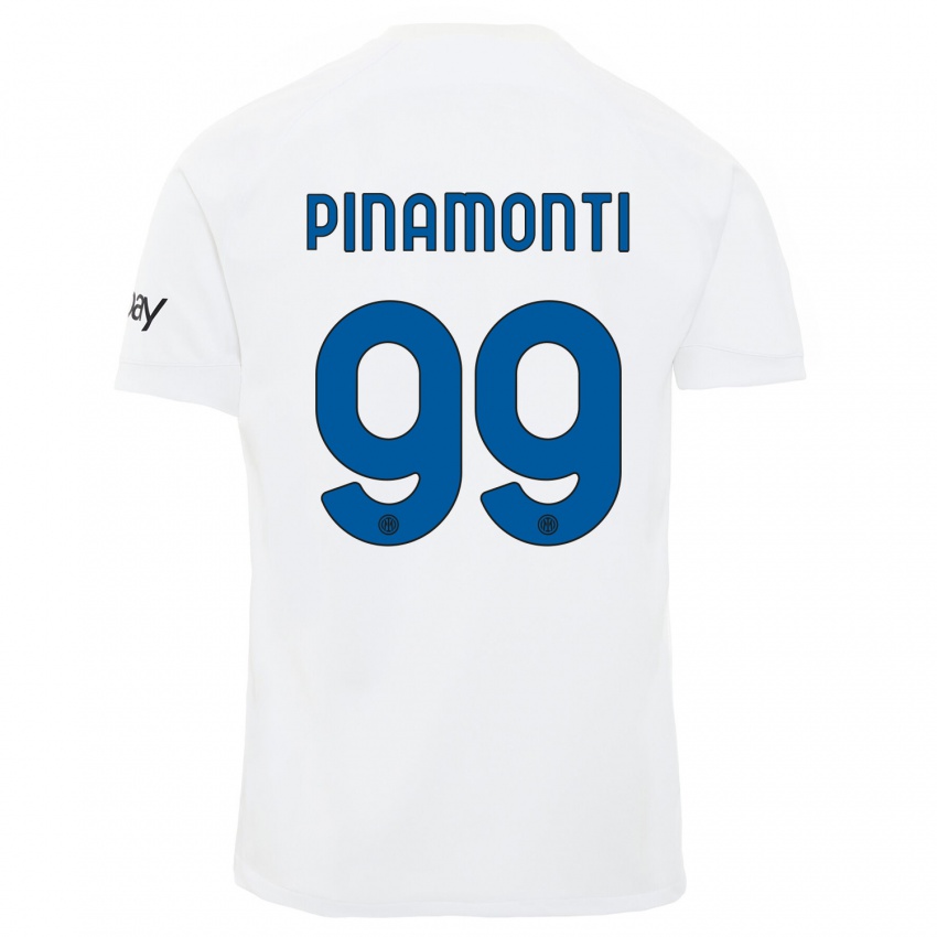 Enfant Maillot Andrea Pinamonti #99 Blanc Tenues Extérieur 2023/24 T-Shirt Suisse