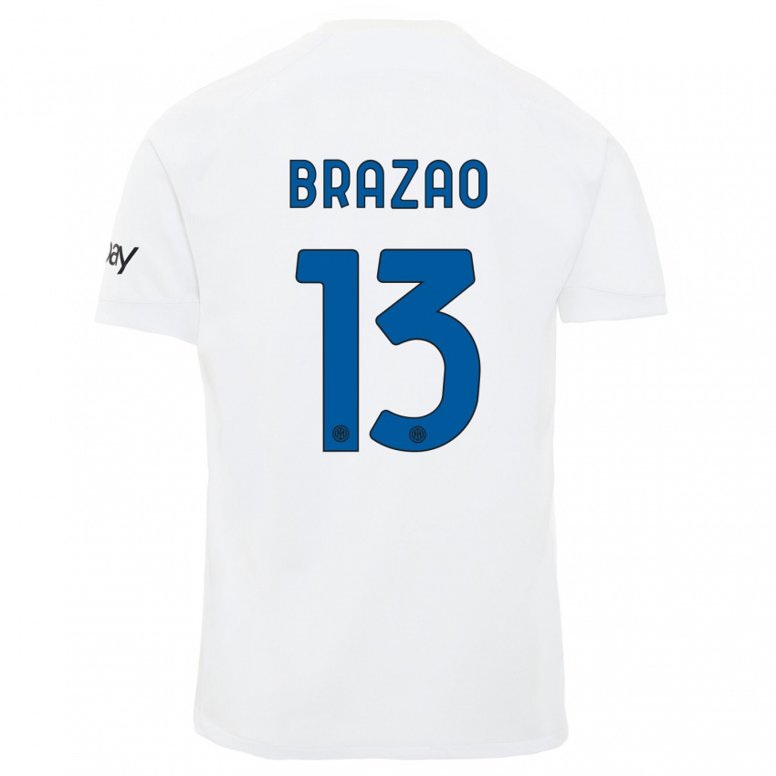Enfant Maillot Gabriel Brazao #13 Blanc Tenues Extérieur 2023/24 T-Shirt Suisse