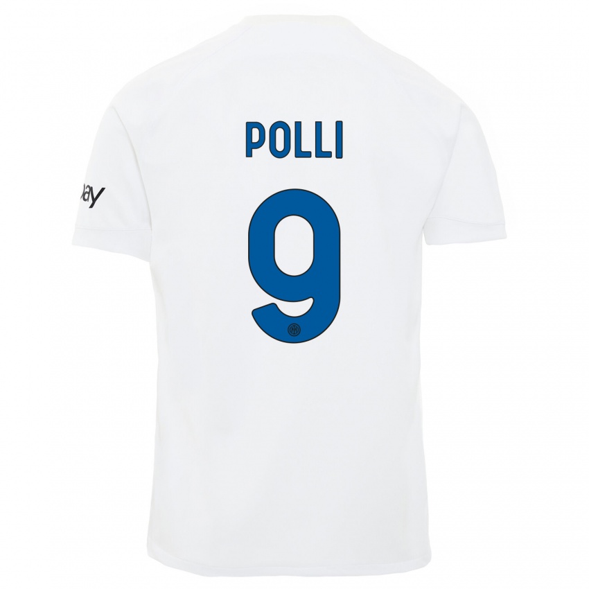 Enfant Maillot Elisa Polli #9 Blanc Tenues Extérieur 2023/24 T-Shirt Suisse