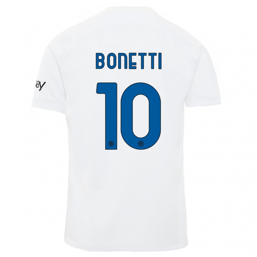 Enfant Maillot Tatiana Bonetti #10 Blanc Tenues Extérieur 2023/24 T-Shirt Suisse