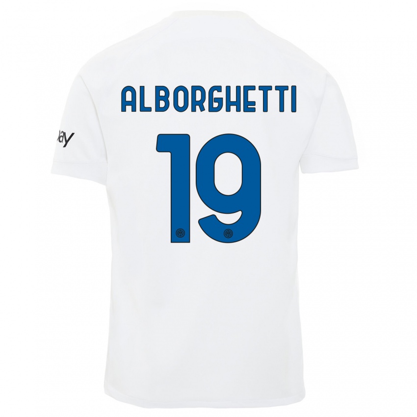 Enfant Maillot Lisa Alborghetti #19 Blanc Tenues Extérieur 2023/24 T-Shirt Suisse