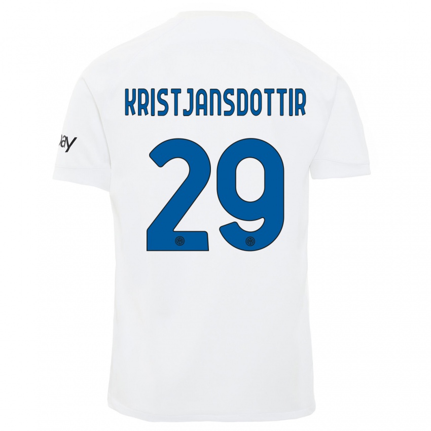 Enfant Maillot Anna Bjork Kristjansdottir #29 Blanc Tenues Extérieur 2023/24 T-Shirt Suisse