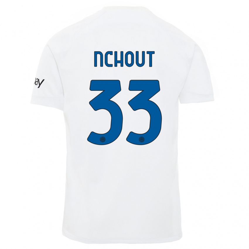 Enfant Maillot Ajara Nchout #33 Blanc Tenues Extérieur 2023/24 T-Shirt Suisse