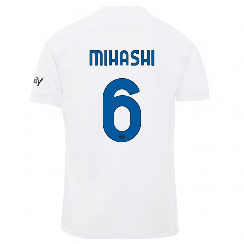 Enfant Maillot Mana Mihashi #6 Blanc Tenues Extérieur 2023/24 T-Shirt Suisse
