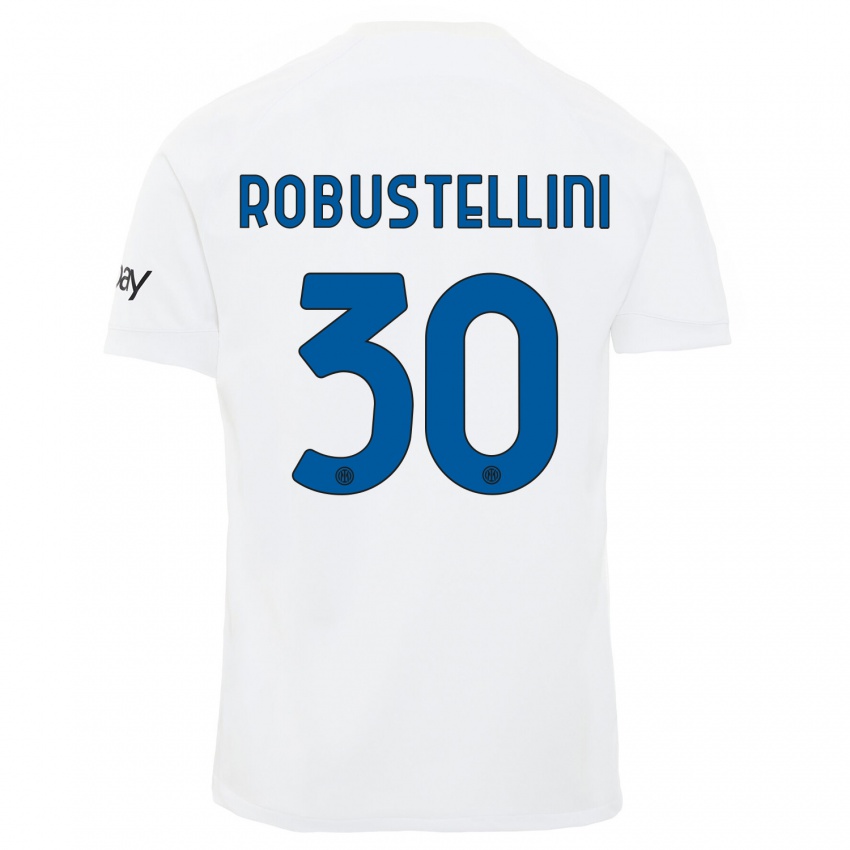 Enfant Maillot Chiara Robustellini #30 Blanc Tenues Extérieur 2023/24 T-Shirt Suisse