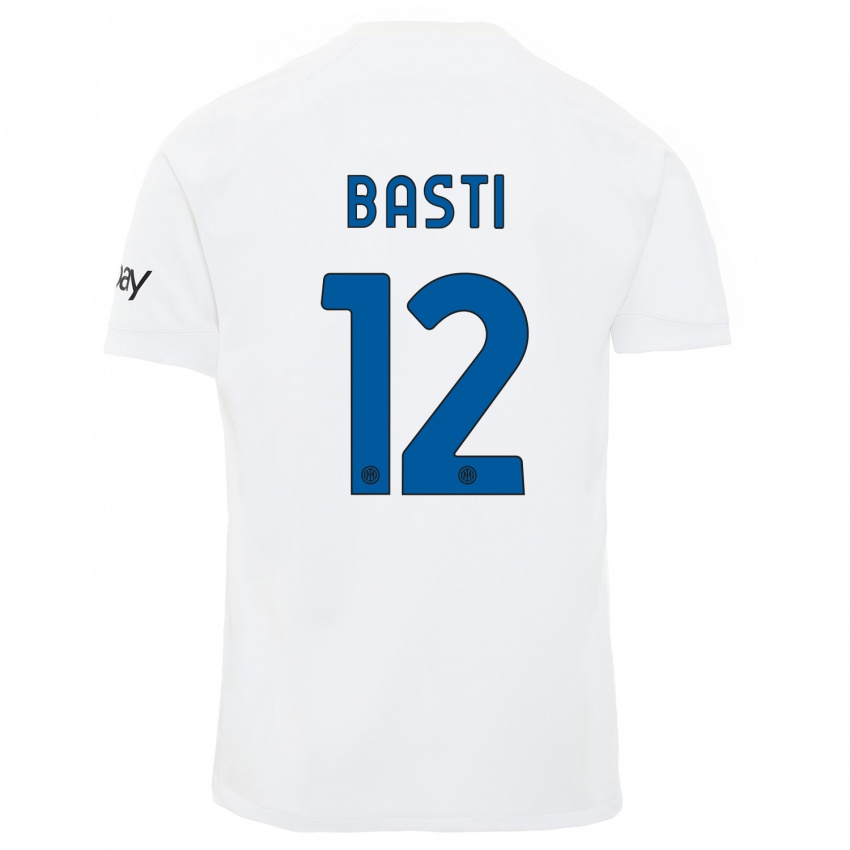 Enfant Maillot Matteo Basti #12 Blanc Tenues Extérieur 2023/24 T-Shirt Suisse