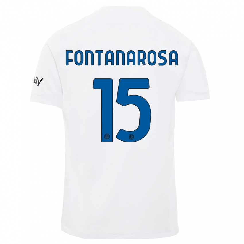 Enfant Maillot Alessandro Fontanarosa #15 Blanc Tenues Extérieur 2023/24 T-Shirt Suisse