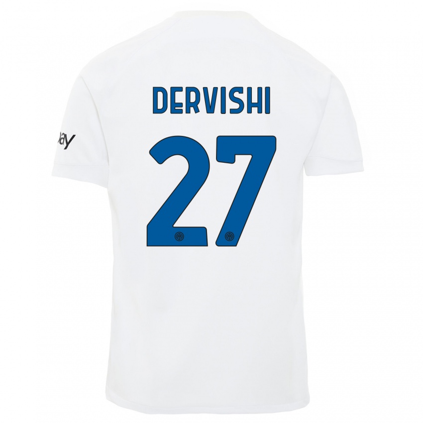 Kinder Kristian Dervishi #27 Weiß Auswärtstrikot Trikot 2023/24 T-Shirt Schweiz