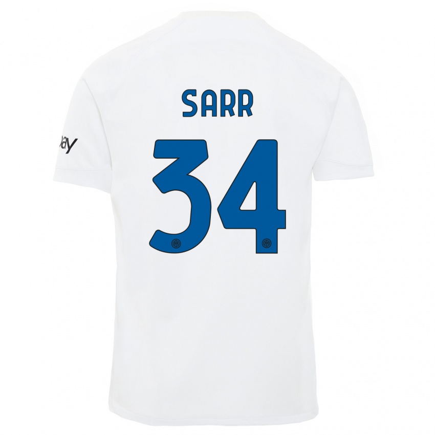 Enfant Maillot Amadou Sarr #34 Blanc Tenues Extérieur 2023/24 T-Shirt Suisse