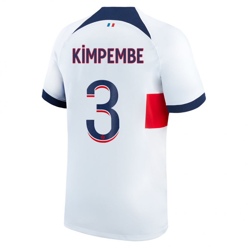Kinder Presnel Kimpembe #3 Weiß Auswärtstrikot Trikot 2023/24 T-Shirt Schweiz