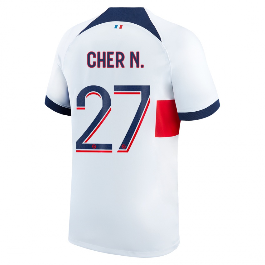 Kinder Cher Ndour #27 Weiß Auswärtstrikot Trikot 2023/24 T-Shirt Schweiz