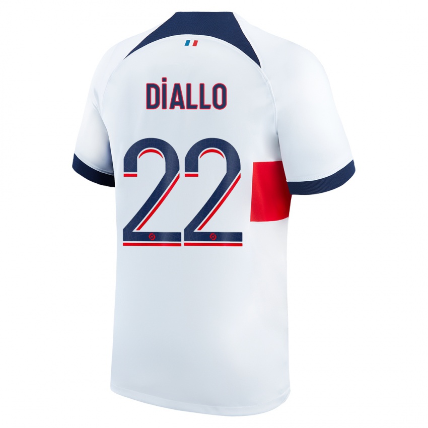 Enfant Maillot Abdou Diallo #22 Blanc Tenues Extérieur 2023/24 T-Shirt Suisse