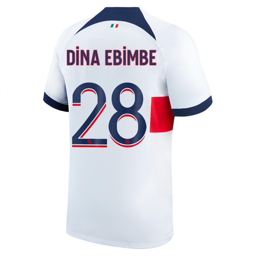 Kinder Eric Junior Dina Ebimbe #28 Weiß Auswärtstrikot Trikot 2023/24 T-Shirt Schweiz
