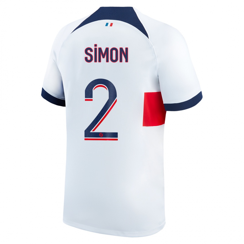 Enfant Maillot Benedicte Simon #2 Blanc Tenues Extérieur 2023/24 T-Shirt Suisse