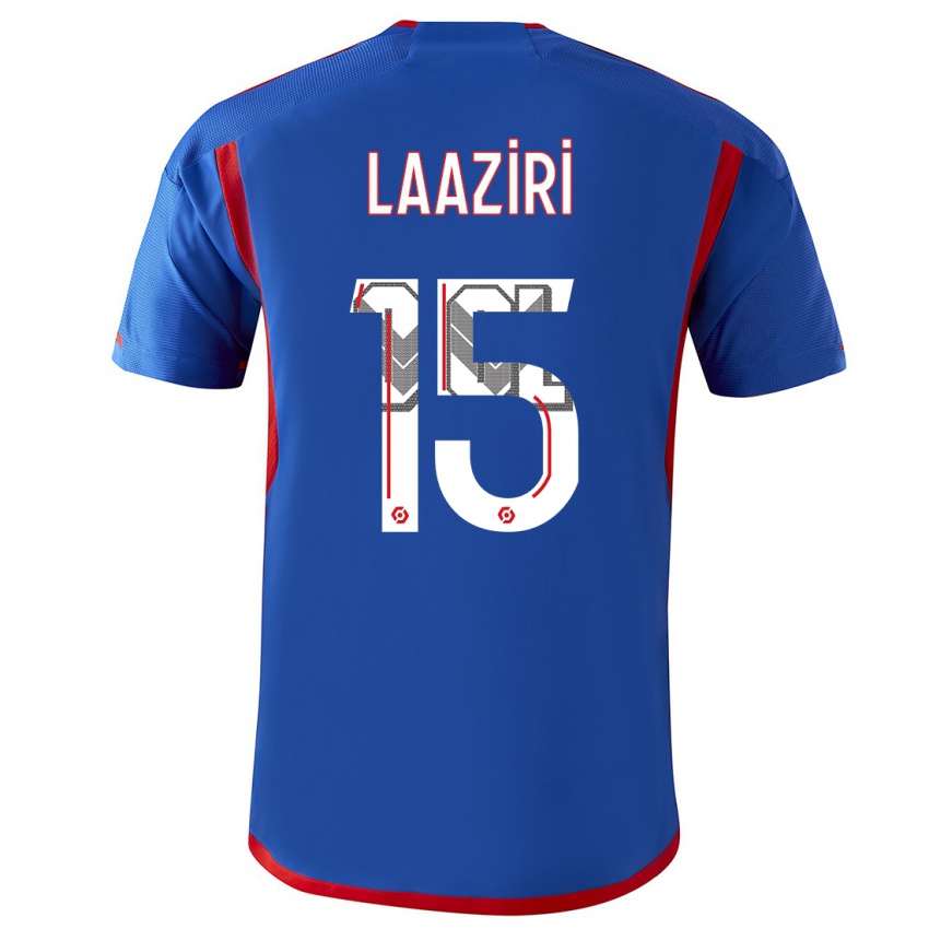 Enfant Maillot Achraf Laaziri #15 Bleu Rouge Tenues Extérieur 2023/24 T-Shirt Suisse
