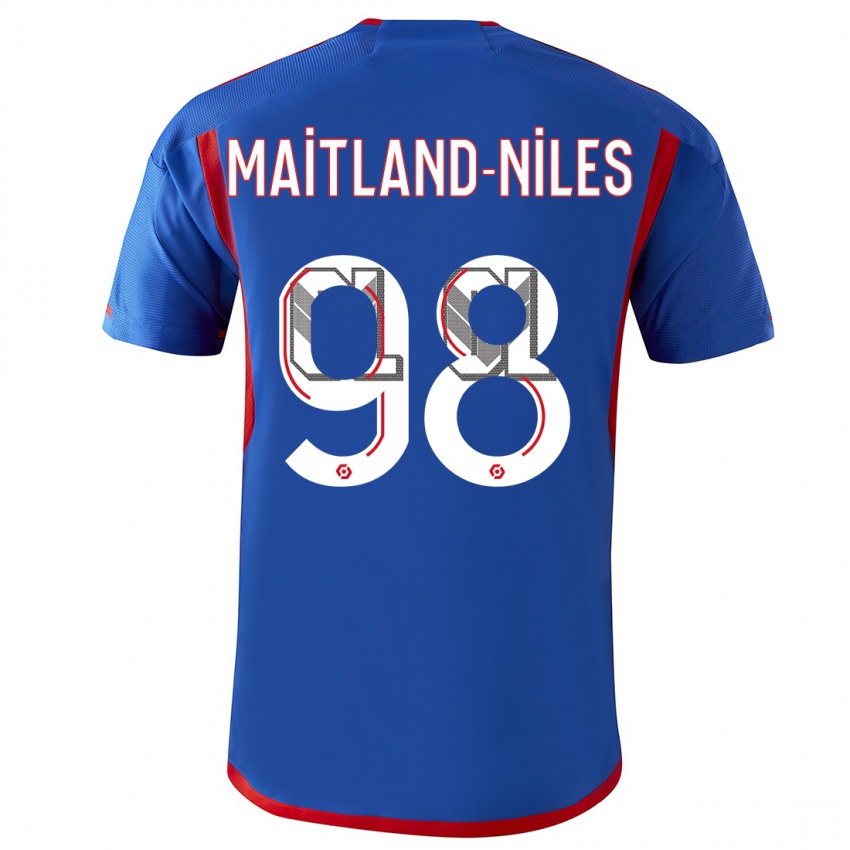 Enfant Maillot Ainsley Maitland-Niles #98 Bleu Rouge Tenues Extérieur 2023/24 T-Shirt Suisse