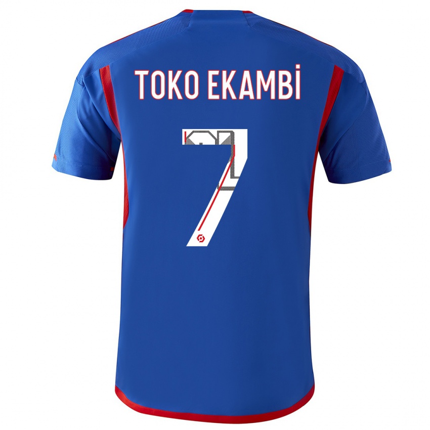 Enfant Maillot Karl Toko Ekambi #7 Bleu Rouge Tenues Extérieur 2023/24 T-Shirt Suisse