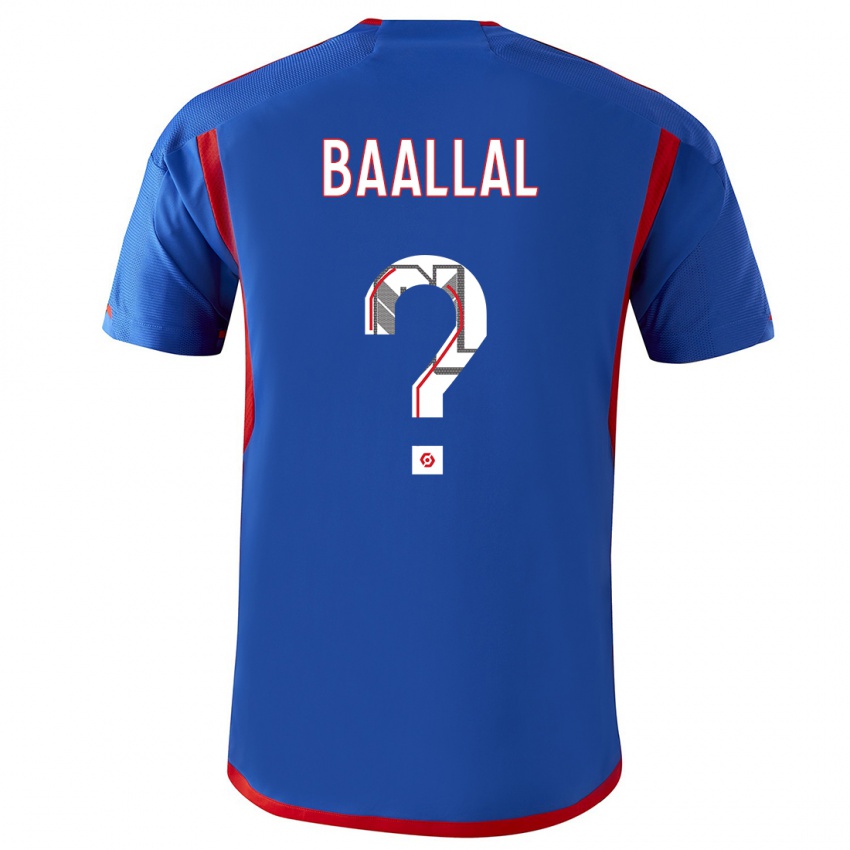Enfant Maillot Abdellah Baallal #0 Bleu Rouge Tenues Extérieur 2023/24 T-Shirt Suisse
