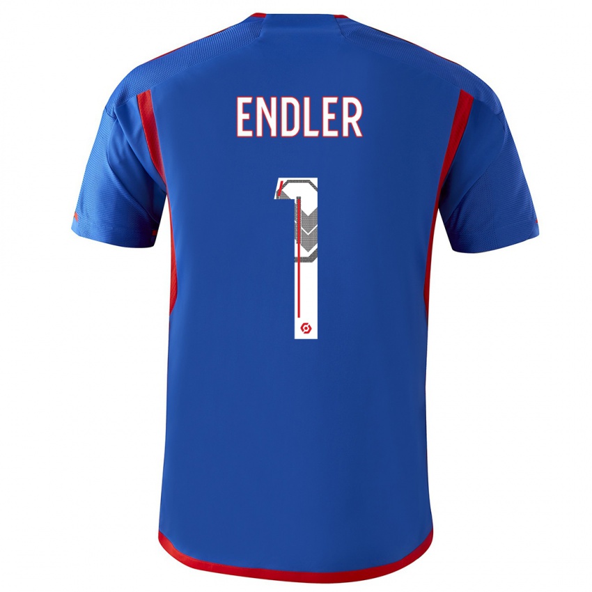 Enfant Maillot Christiane Endler #1 Bleu Rouge Tenues Extérieur 2023/24 T-Shirt Suisse