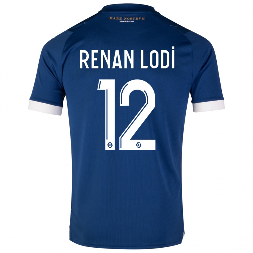 Kinder Renan Lodi #12 Dunkelblau Auswärtstrikot Trikot 2023/24 T-Shirt Schweiz