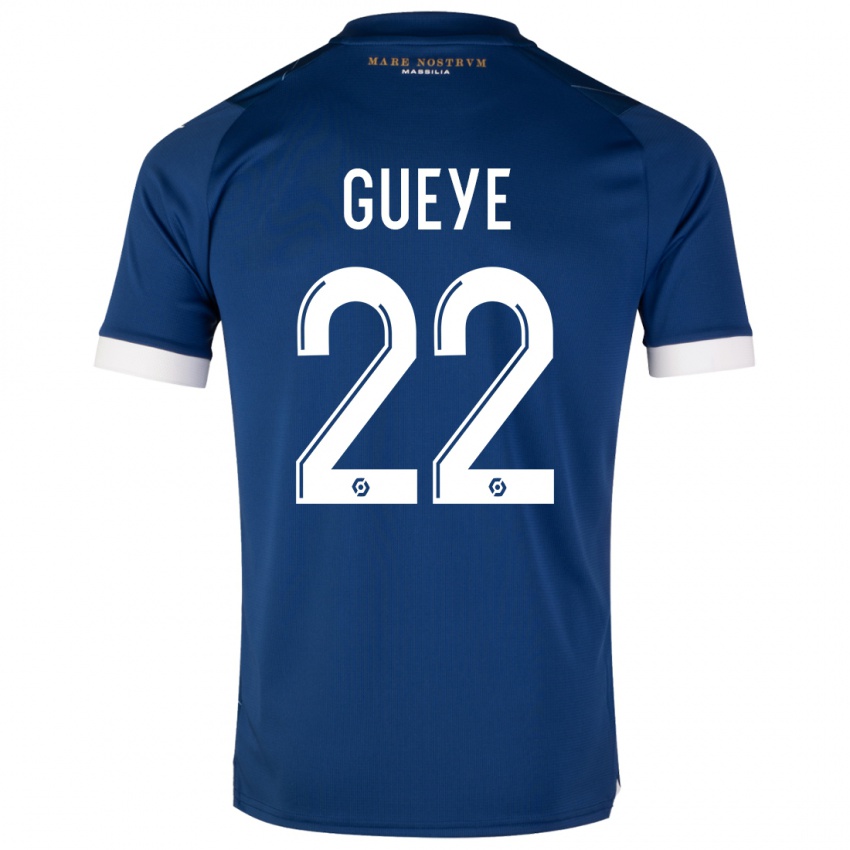 Kinder Pape Gueye #22 Dunkelblau Auswärtstrikot Trikot 2023/24 T-Shirt Schweiz