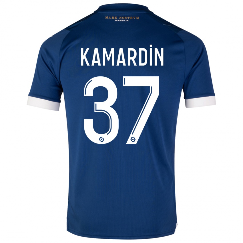 Enfant Maillot Aaron Kamardin #37 Bleu Foncé Tenues Extérieur 2023/24 T-Shirt Suisse
