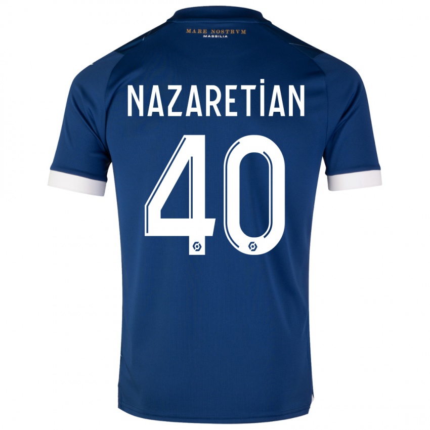 Kinder Manuel Nazaretian #40 Dunkelblau Auswärtstrikot Trikot 2023/24 T-Shirt Schweiz